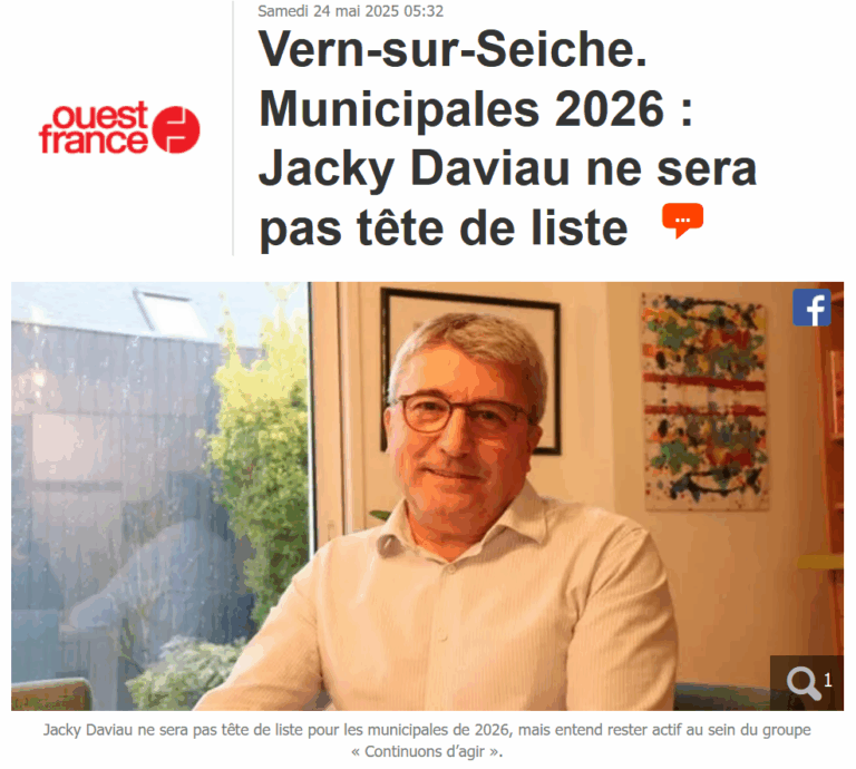 Municipales 2026 : Jacky Daviau ne sera pas tête de liste